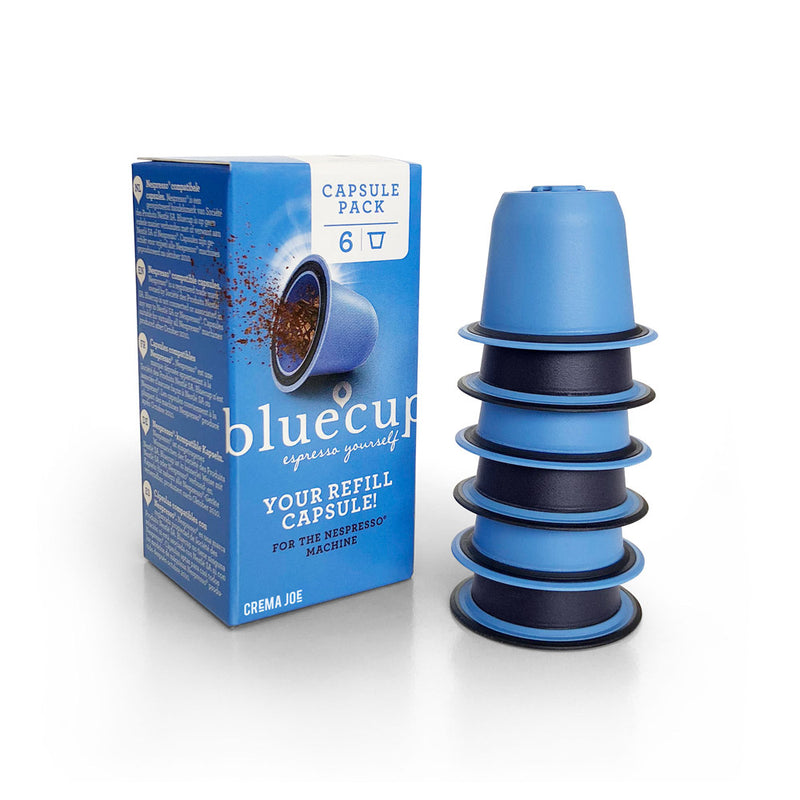 Open image in slideshow, Bluecup reusable coffee pods 6 pack
