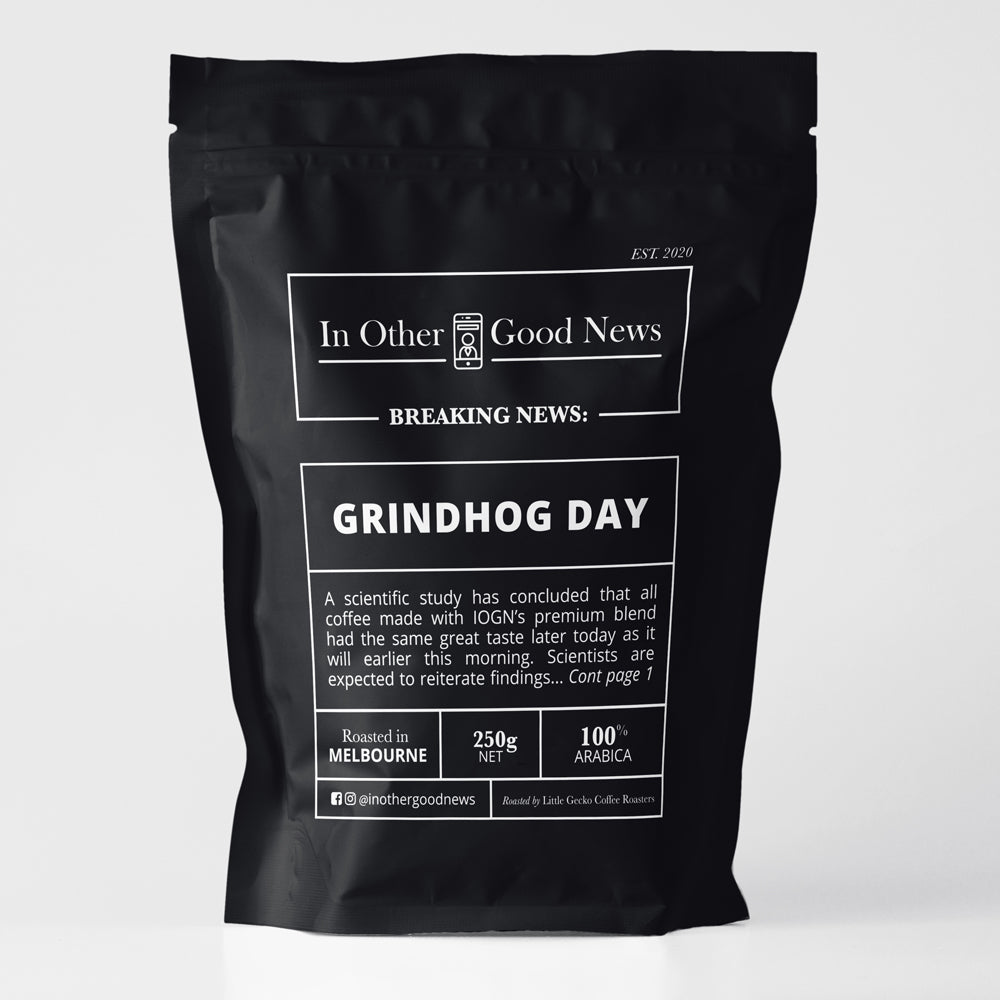 Grindhog Day Coffee by IOGN, supports Foodbank the charity with every sale