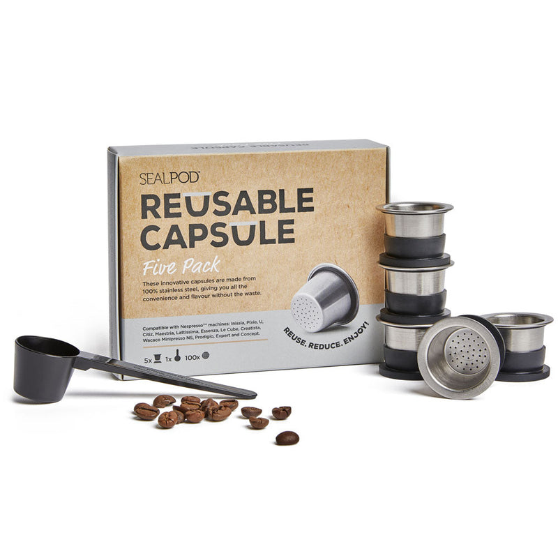 Open image in slideshow, Sealpod reusable coffee pods capsules, great for the environment and save you money
